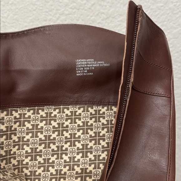 Tory Burch Everly Leather Riding Boots Size 6.5 Brown - Picture 7 of 10